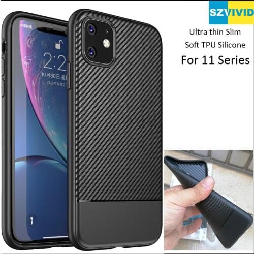 Carbon Fiber Case For iPhone 11 Pro Max Ultra thin Slim Soft Protector fibre Cover
