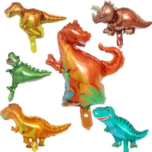 Cartoon Dinosaur Balloon Children Toy Aluminum Foil Balloon Mini Tyrannosaurus Rex Birthday Party Decoration Balloon