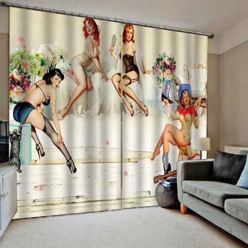 Europe curtains angel curtain 3D Curtain Luxury Blackout Window Curtain Living Room