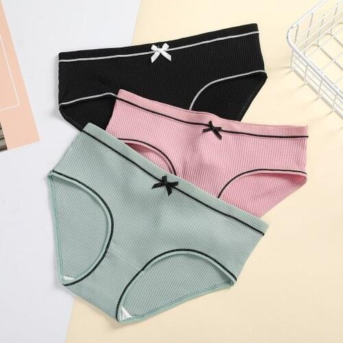 Women Underwear 1pc Sexy Womens Underwear Solid Cotton Panties For Women Briefs Low-Rise Lingerie Plus Size Underpants