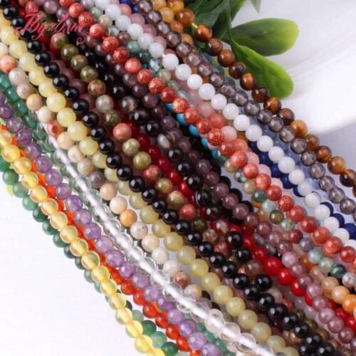 Natural Sandstone, Amazonite, Aventurine 2mm Smooth Tiny Round Spacer Stone Beads For DIY Bracelet Necklace Jewelry Making 15"