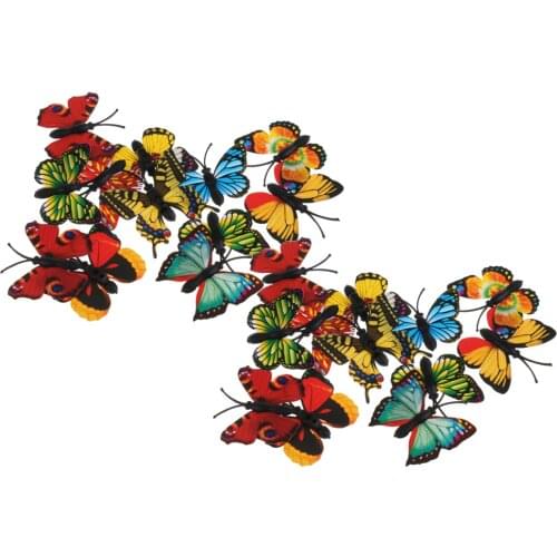24 Pieces Simulation Butterfly Plastic Figures Model Room Garden Yard Decor