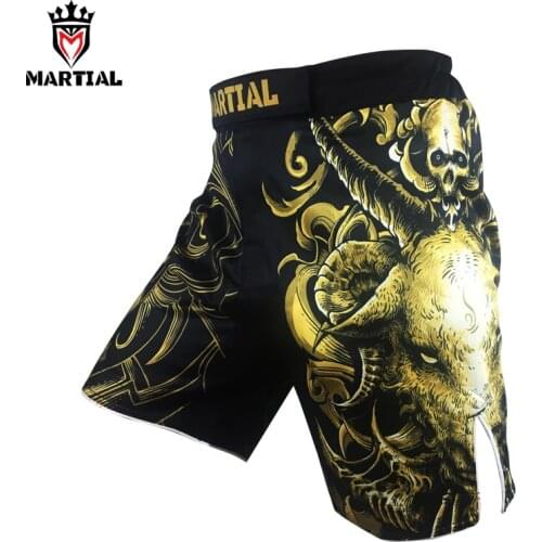 Martial: Capricorn sublimation MMA fight shorts fitness short mma fight kickbox broek quick bry men gym shorts