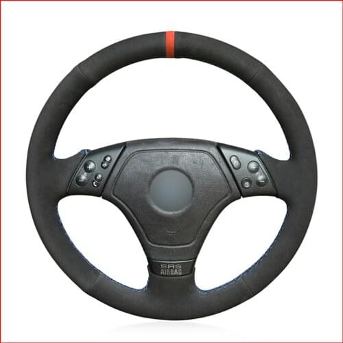 Black Suede Hand Sew Comfortable Soft Steering Wheel Cover for BMW E36 1996-2000 E46 1998-2000 Z3 E36/7 1995-1999