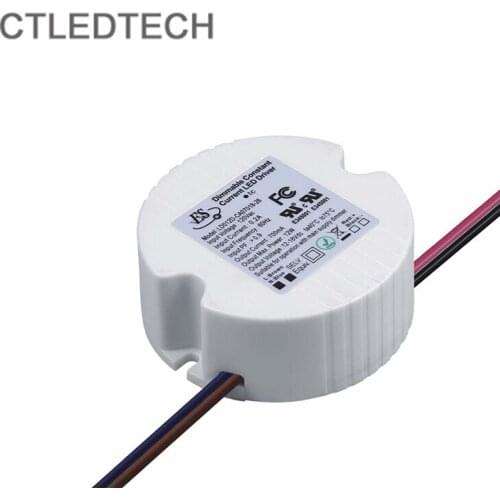 ES UL listed SCR dimming driver 12W AC-DC IP65 Constant Current LED Driver with Triac 120Vac Dimmer For LED 12W Ceiling Light