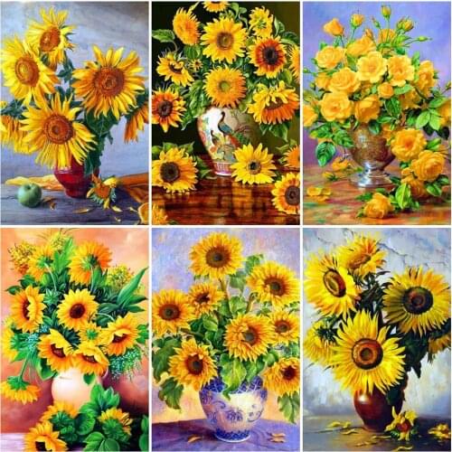 Evershine 5D DIY Diamond Painting Full Drill Square Sunflower Diamond Embroidery Sale Flowers Rhinestones Pictures Diamond Art