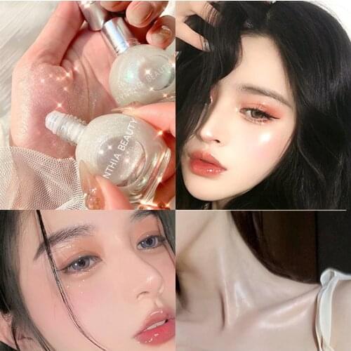 Bulb Shape Glitter Shimmer Liquid Highlighter Illuminator Glow Face Body Makeup Cosmetics Diamond Shine Highlight Countour