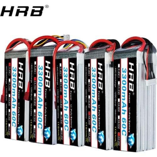 HRB 2S 7.4V 11.1V Lipo Battery 3300mah T Deans 60C XT60 3S 3.7V RC Quadcopter FPV Airplane Car Parts 14.8V 18.5V 22.2V 4S 5S 6S