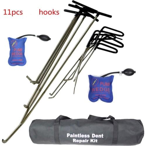 PDR Rods Hooks Car Crowbar Pump Wedge Toolkit Paintless Dent Repair Tools Dent Removal Tool Set