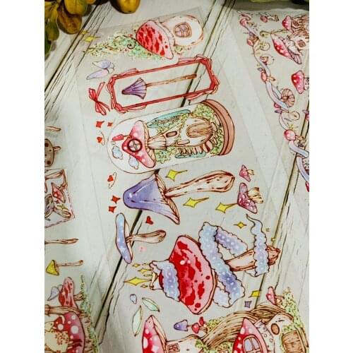Big Size Fairy Mushroom Forest Washi Tape Bullet Journal Masking Tape Adhesive Tape DIY Scrapbooking Washi Stickers