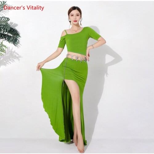 Belly Dance New Suit Practice Clothes Summer Female Adult Elegant Modal Top Long Skirt Oriental Dancing Performance Clothing
