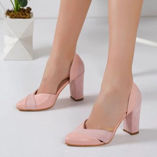 Loretta Powder Heels Shoes Women Pump High Heels Shoes Female Summer Patent Leather Wedding Party Plus Size 34-43