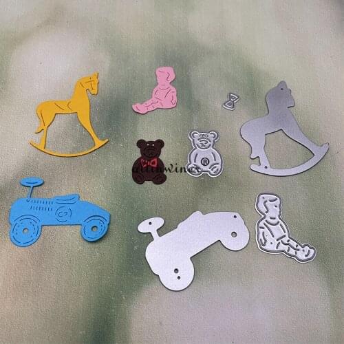 Boy Car Trojan Bear Metal Cutting Dies Stencils For DIY Scrapbooking Decorative Embossing Handcraft Die Cutting Template