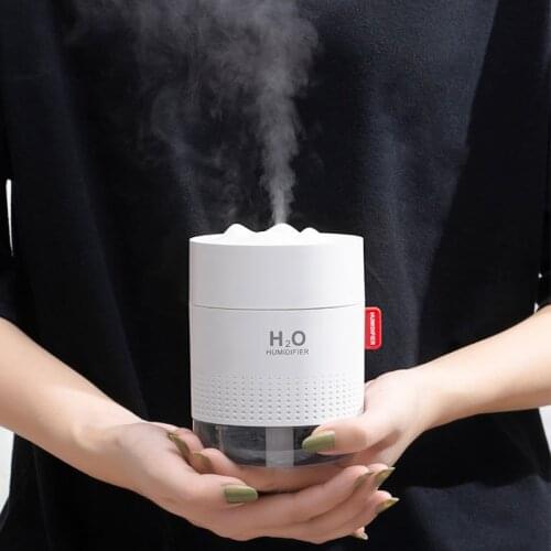 H2O Snow Mountain Diffuser Warm Yellow Light USB mini Diffuser 500ml Household mini Air Humidifier Office Desktop Purifier