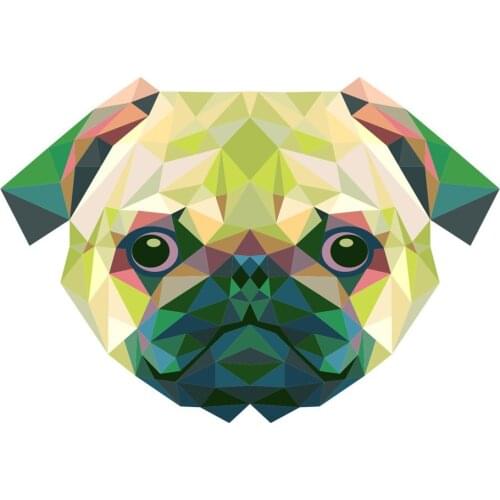 Polygonal Triangle Design Pug Dog Sticker Plane Extreme