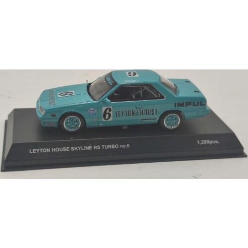 Kyo sho 1:43 LEYTON HOUSE SKYLINE RS TURBO NO.6 Alloy model Vintage car Metal toys for childen kids diecast gift