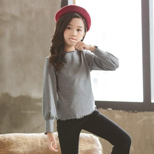 2020 Fashion Autumn girls sweater baby knitwear Sweet kids tops Cute children clothes streetwear puff sleeve Outfits 1-12 yrs