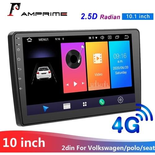AMPrime Android MP5 Multimedia Player Car Radios GPS 10" Wifi Audio Stereo For Seat/Skoda/Passat/Golf/Polo Bluetooth Auto Radio