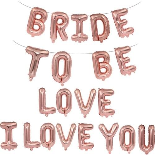 16' Bride To Be Foil Balloons I Love You Happy Birthday Inflatable Helium Ballon Engagement Wedding Birthday Party Accessories