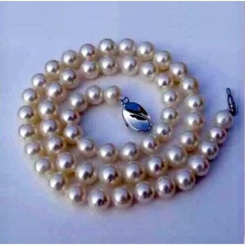 18"9-10mm natural south sea white pearl necklace