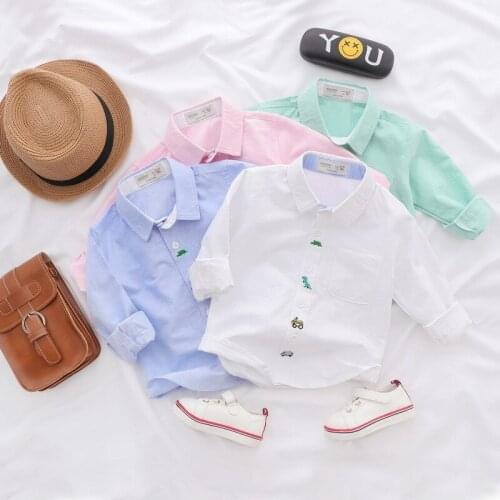 New Baby Boys Clothes Fashion Toddler Boy Embroidery Blouses Long Sleeve Shirts For Kids Boy Children Tops Shirt 2-8 Years