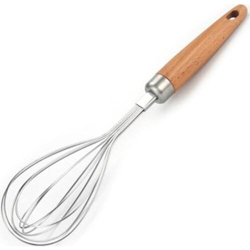 Stainless Steel Egg Beater Hand Mixer Multifunction Cake Stirring Whisk Frother Wooden handle Kitchen Gadgets Baking Tools