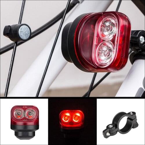 Bicycle LED Tail Light Self-powered Magnetic Induction Night Warning Rear Lamp Lantern for bike easy to install