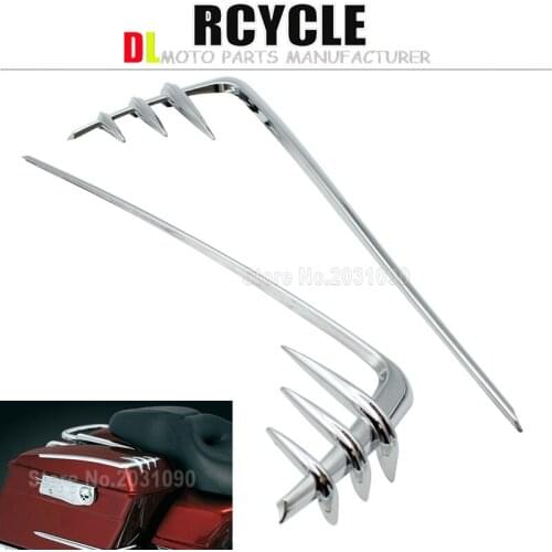 High Quality Chrome Silver ABS Motorcycle Saddlebag Lid Accents Case For Harley Touring 1993-2013 With Hard Bags C/5