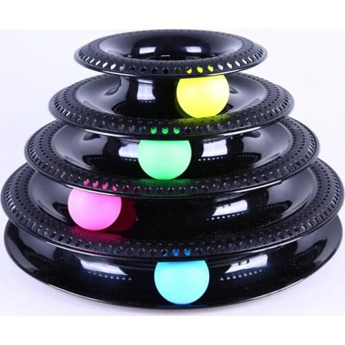 Funny Pet Interactive Toy Cat Colorful 3/4-Layer Plastic Tower Tracks Toy With Balls For IQ Traning