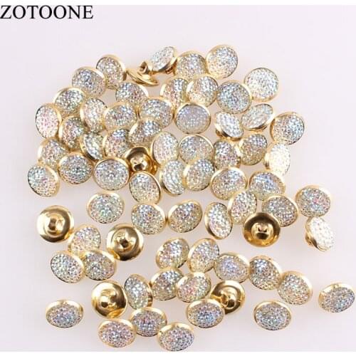 ZOTOONE 50PCS Beautiful Rhinestone Metal Button for Coat Scrapbooking Sewing Garment Supplies Clothing Accessories DIY Crafts C