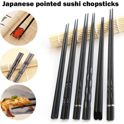 1 Pair Japanese Chopsticks Alloy Non-Slip Sushi Food Sticks Chop Sticks Chinese Gift Reusable Chopsticks