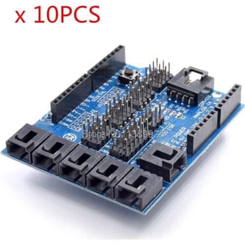 10pcs/lot New Sensor Shield V4.0/ V5.0 digital analog module for Arduino UNO Mega 2560 Duemilanove AVR, High quality