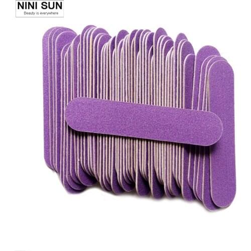 100Pcs/lot Purple Mini Nail File Buffer Sanding Nail Art Tools for Professional&Home Use Manicure Polishing Wood Nail Art Tools