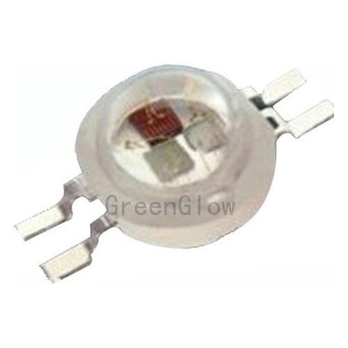 100X Wholesale four pin 3W high power RGB LED lamp beads hight quality 4 pin 3W RGB led light source express free shipping