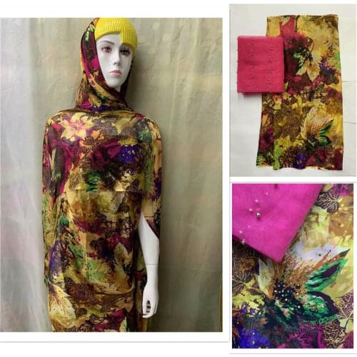 2020 Fashion African soft silk fabric 7 Yards for garment neat embroidery on the material with swiss voile lace tissu! LXF77291