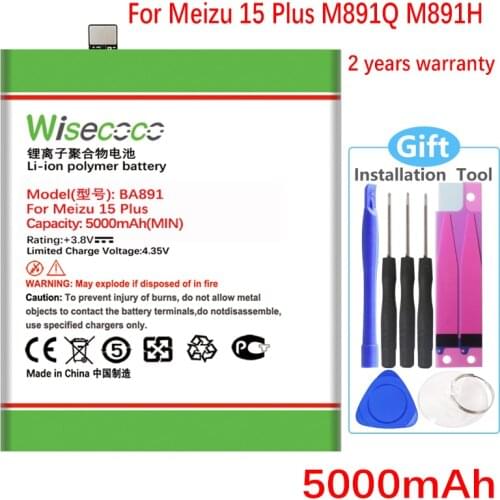 Wisecoco BA891 Battery For Meizu 15 Plus 15+15Plus M891Q M891H CellPhone High Quality Battery+Tracking Number