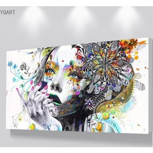 Watercolor Beautiful Girl Canvas Painting Flower Fairy Wall Art Posters Print Pictures For Home Liviong Room Bedroom Decoration