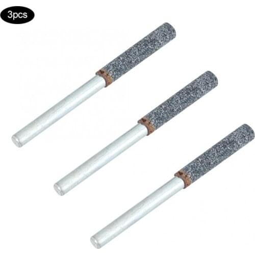 3Pcs 4mm 5/32in Diamond Chainsaw Sharpener Burr Stone File Sharpening Tool for Rotating Abrasive Mounted Grinding Stone Set