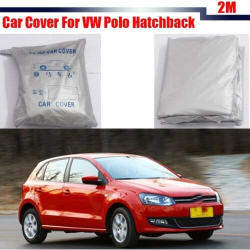 Cawanerl Car Cover Sun Rain Snow Resistant Anti-UV Protection Cover Dustproof For Volkswagen Polo Hatchback