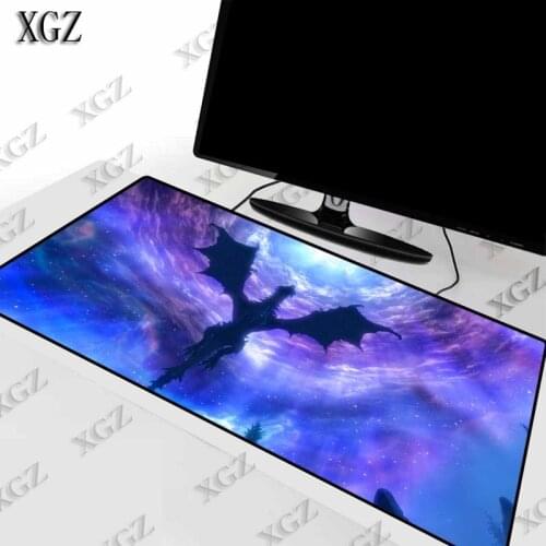 XGZ Dragons Purple Cloud Large Gaming Mouse Pad Lock Edge Mat Keyboard Table Desk for Notebook Laptop Gamer XL