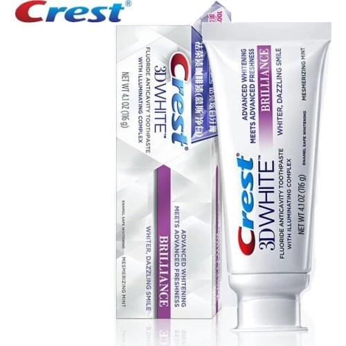 Crest 3D White Water Soluble toothpaste Mousse Whitening Toothpaste White Brilliance Toothpaste Activated Teeth Whitening116g