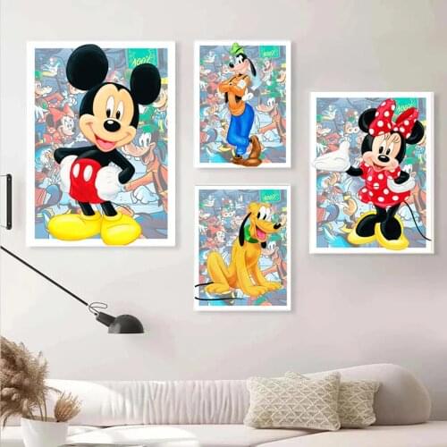 Disney Mickey Mouse Donald Duck Canvas Paintings Cartoon Comic Posters and Print Wall Art Picture for Kid Living Room Home Decor