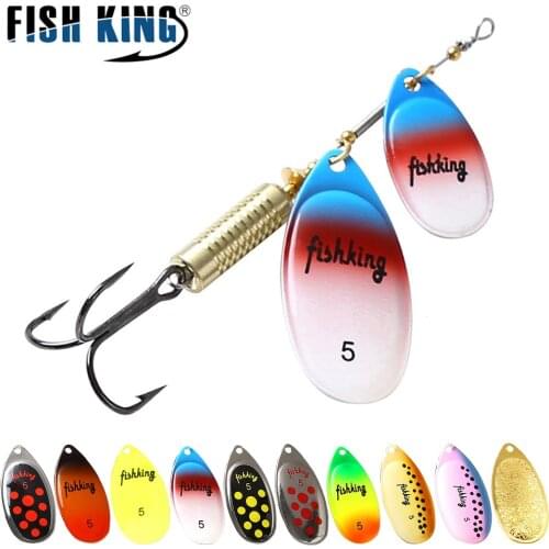 FISH KING 1 PC 10 Colors Long Cast Fishing Lure Spinner Bait Hard Fake Fish Metal Lures With Hook Fishing Lure