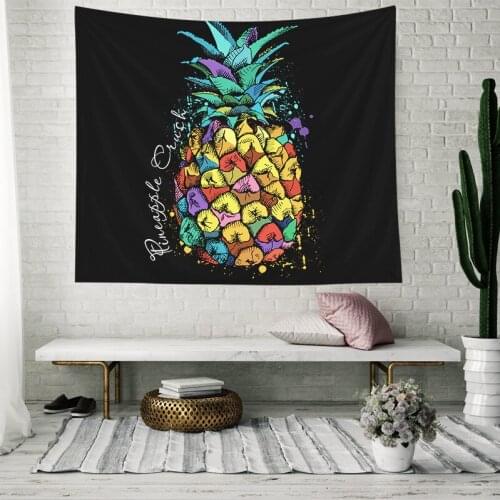 Tapestry bedroom decoration pineapple art hanging wall tapestry Nordic wind bedside decoration background cover blanket