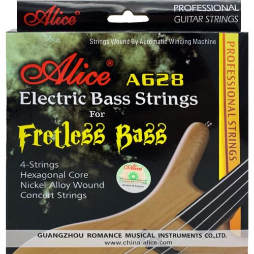 Alice Fretless Bass String Full Set 4 pieces Electric Bass Guitar Parts Accessories Concert Strings A628