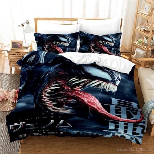 Marvel Avengers Alliance 3D Venom Bedding Set Queen King Size Duvet Cover Set Comforter Cover Pillowcase Home Textile Bedclothes