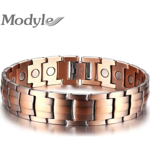 Modyle Copper Magnetic Bracelets for Women Size Adjustable Bronze Color Arthritis Healing Pulsera Female Jewelry