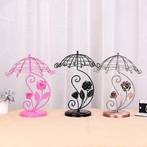 Metal Umbrella shape Jewelry Storage Case Display Bracelet Chain Necklace Earring Rings Rack Holder Stand Organizer Shelf