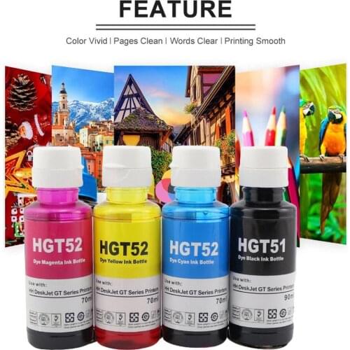 90/70ml Refill Dye Ink Kit For HP DeskJet GT 5810 5820 5822 Series all-in-one printer/Ink Tank 300/400 Series Printer Ink