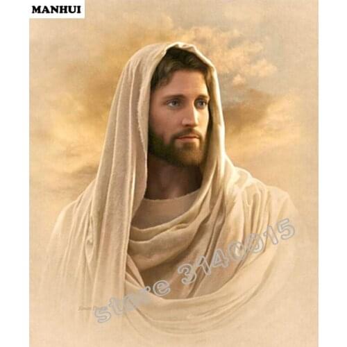 Full Square Diamond 5D DIY Diamond Painting Portrait of Jesus Embroidery Cross Stitch Rhinestone Mosaic Painting BEF070